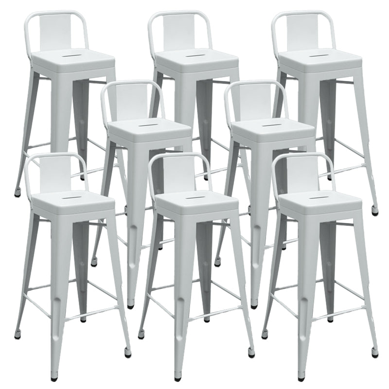 Industrial Low Back Counter Stool Metal Counter Height Stools