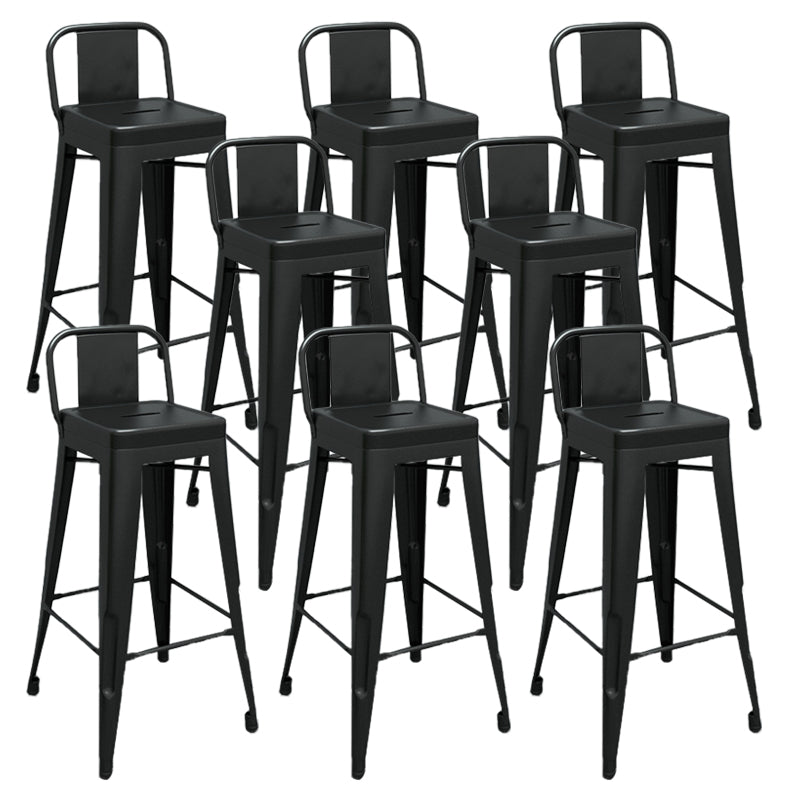 Industrial Low Back Counter Stool Metal Counter Height Stools