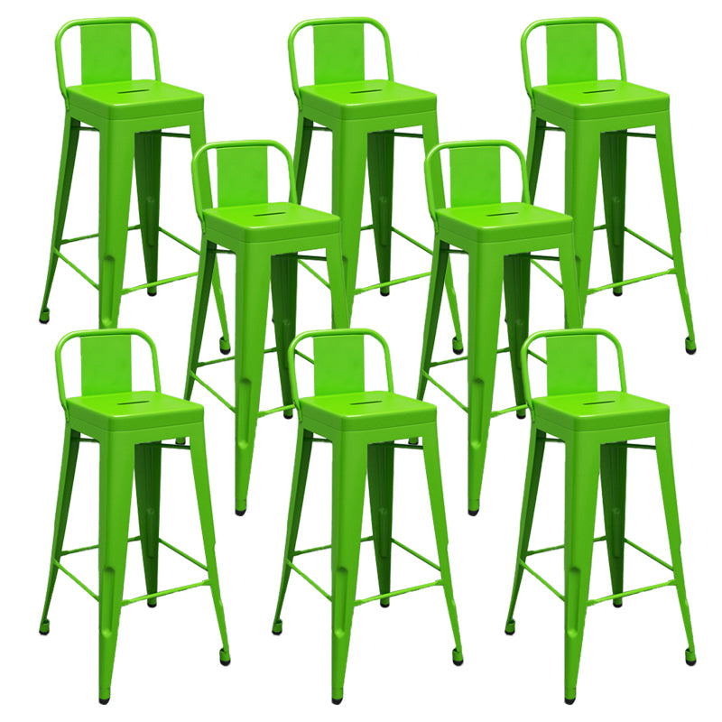 Industrial Low Back Counter Stool Metal Counter Height Stools
