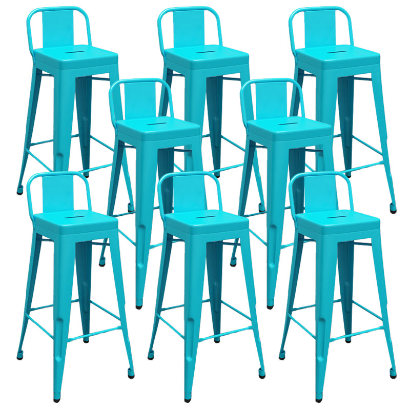 Industrial Low Back Counter Stool Metal Counter Height Stools