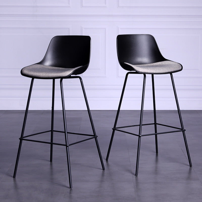 Modern Plastic Bar-stool Bucket Seat Counter Bar Stool with Metal Legs