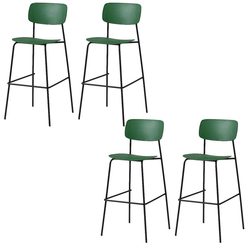 Modern Plastic Bar-stool Square Seat Counter Bar Stool with Metal Legs