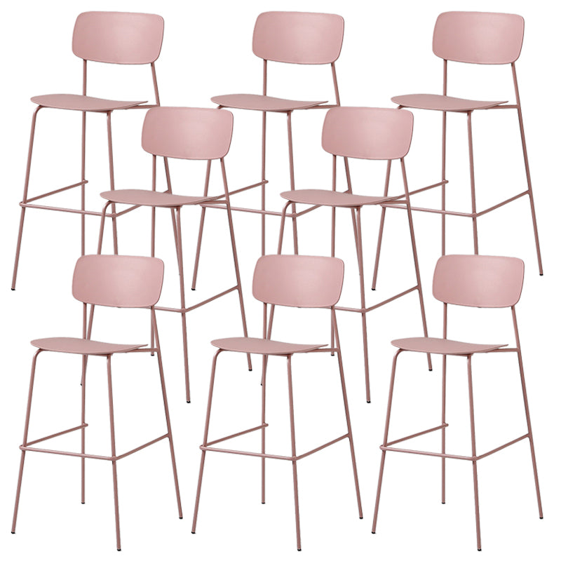 Modern Plastic Bar-stool Square Seat Counter Bar Stool with Metal Legs
