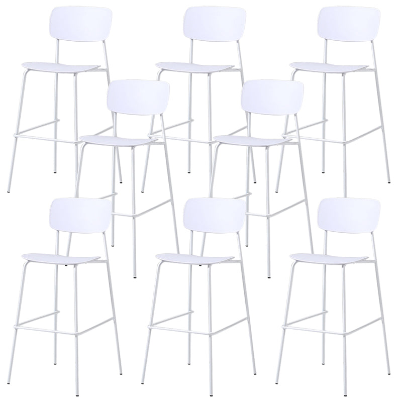 Modern Plastic Bar-stool Square Seat Counter Bar Stool with Metal Legs