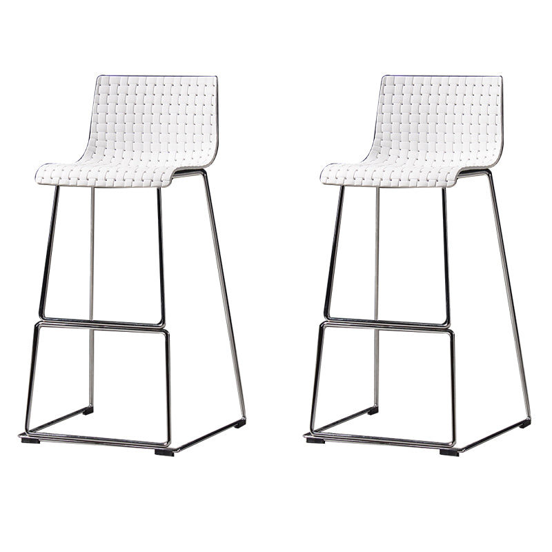 Modern Style Plastic Bar-stool Rectangle Seat Counter Bar Stool with Metal Legs