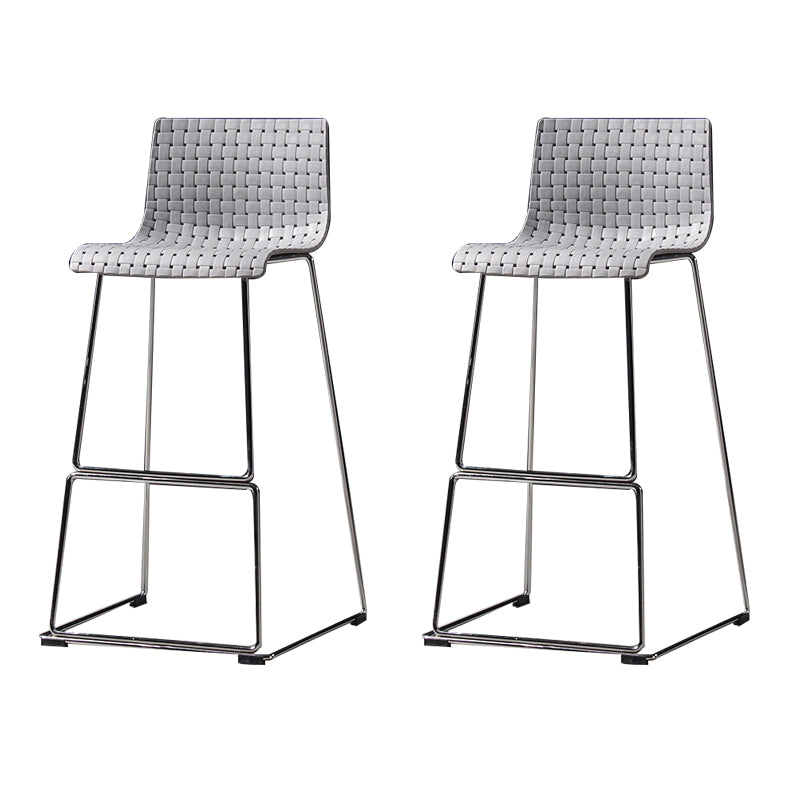 Modern Style Plastic Bar-stool Rectangle Seat Counter Bar Stool with Metal Legs