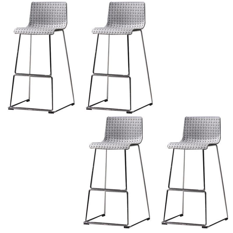 Modern Style Plastic Bar-stool Rectangle Seat Counter Bar Stool with Metal Legs