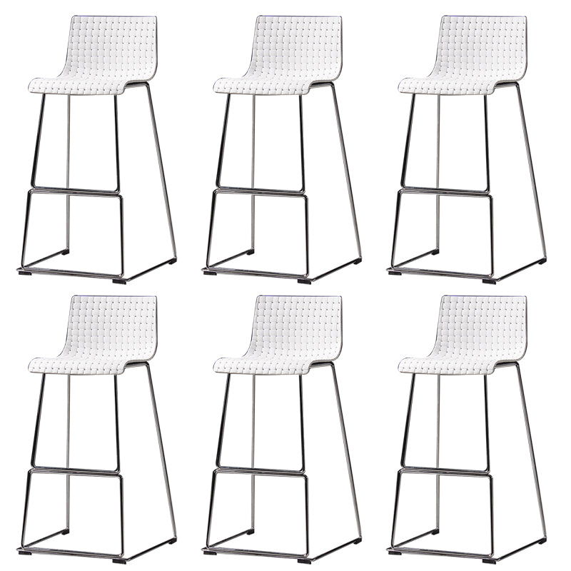 Modern Style Plastic Bar-stool Rectangle Seat Counter Bar Stool with Metal Legs