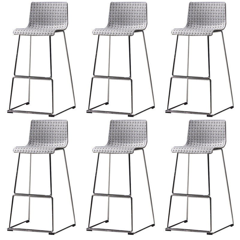 Modern Style Plastic Bar-stool Rectangle Seat Counter Bar Stool with Metal Legs