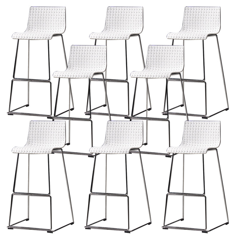 Modern Style Plastic Bar-stool Rectangle Seat Counter Bar Stool with Metal Legs