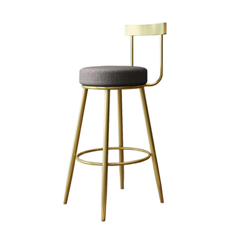 Nordic Style Bar-stool Round Seat Counter Bar Stool with Metal Legs