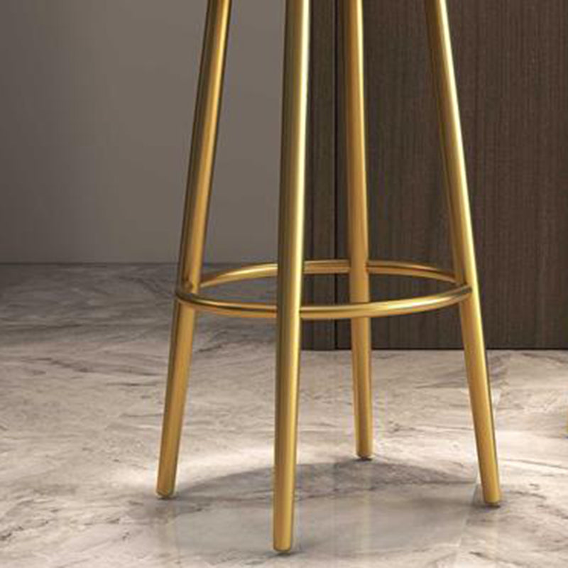 Nordic Style Bar-stool Round Seat Counter Bar Stool with Metal Legs