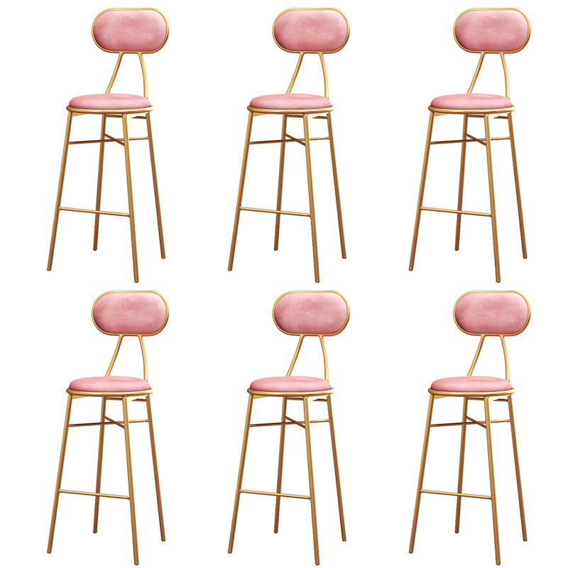 Nordic Low Back Bar-stool Round Seat Counter Bar Stool with Metal Legs