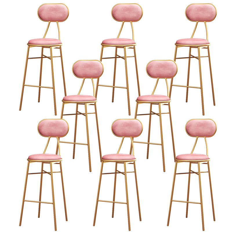 Nordic Low Back Bar-stool Round Seat Counter Bar Stool with Metal Legs