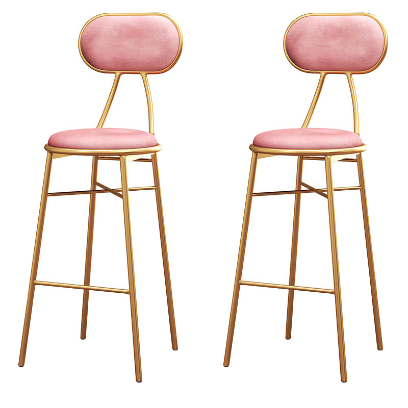 Nordic Low Back Bar-stool Round Seat Counter Bar Stool with Metal Legs