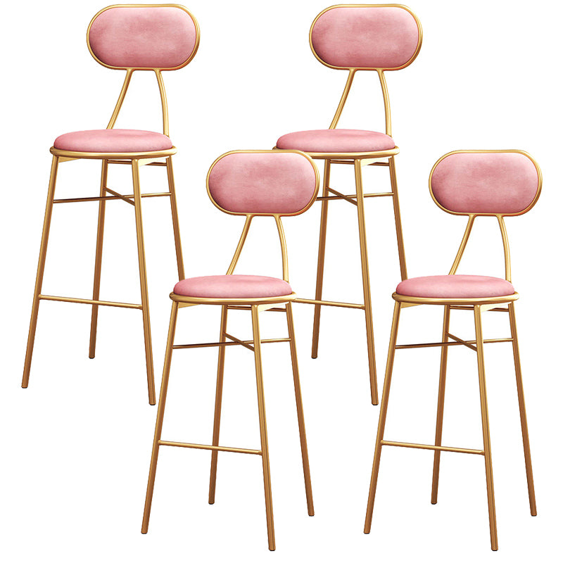 Nordic Low Back Bar-stool Round Seat Counter Bar Stool with Metal Legs