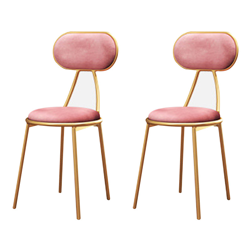 Nordic Low Back Bar-stool Round Seat Counter Bar Stool with Metal Legs