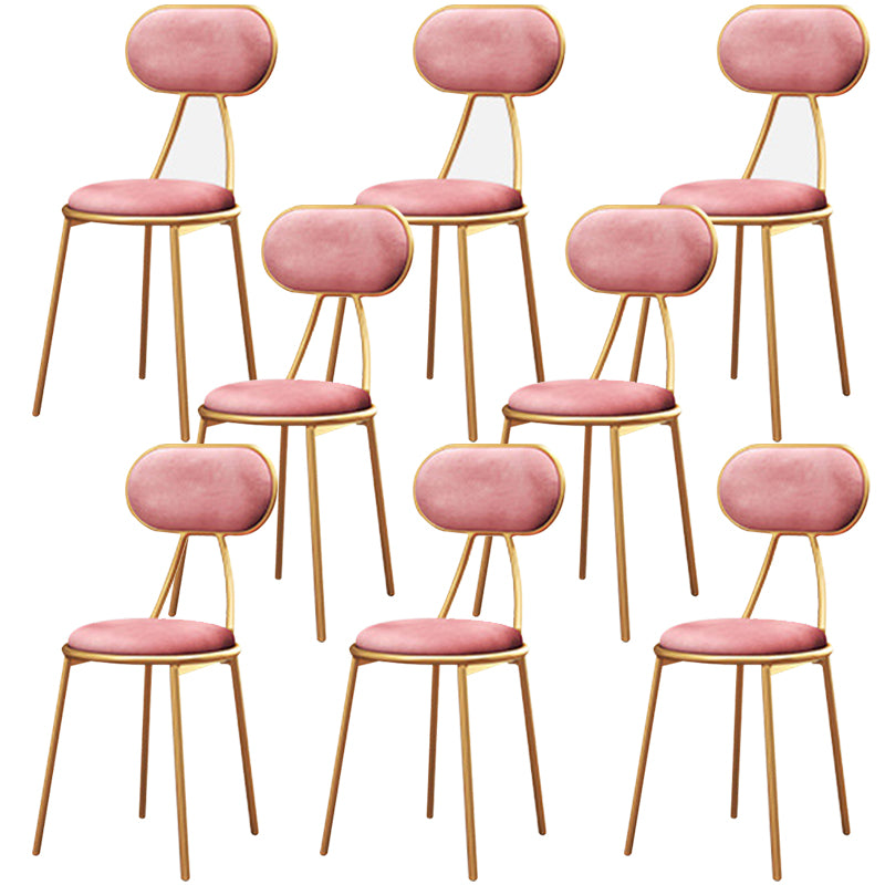 Nordic Low Back Bar-stool Round Seat Counter Bar Stool with Metal Legs