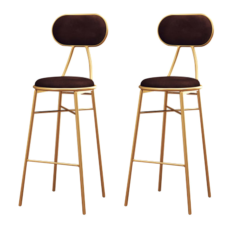 Nordic Low Back Bar-stool Round Seat Counter Bar Stool with Metal Legs