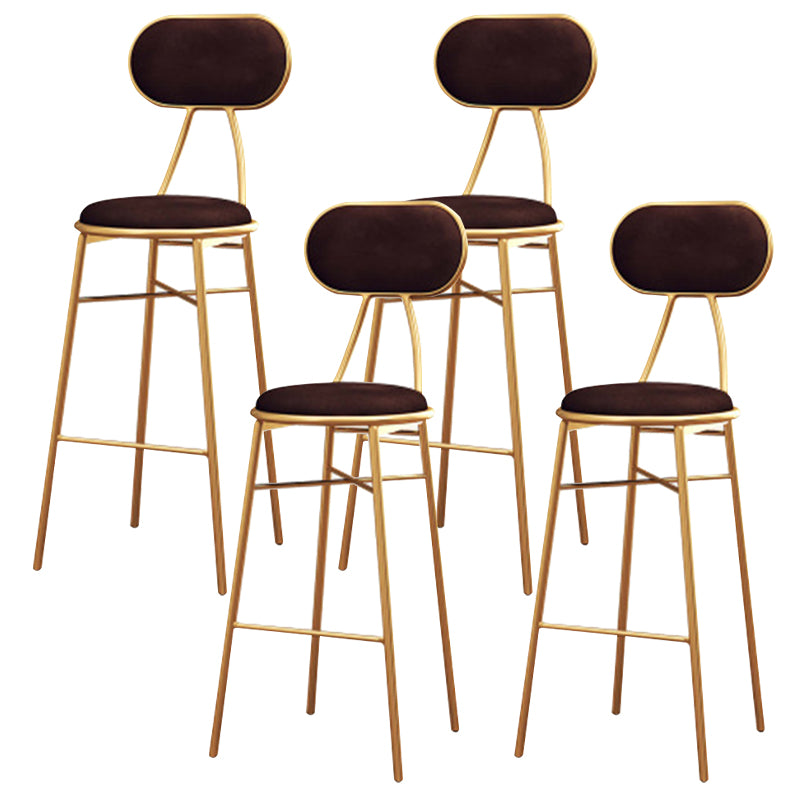 Nordic Low Back Bar-stool Round Seat Counter Bar Stool with Metal Legs