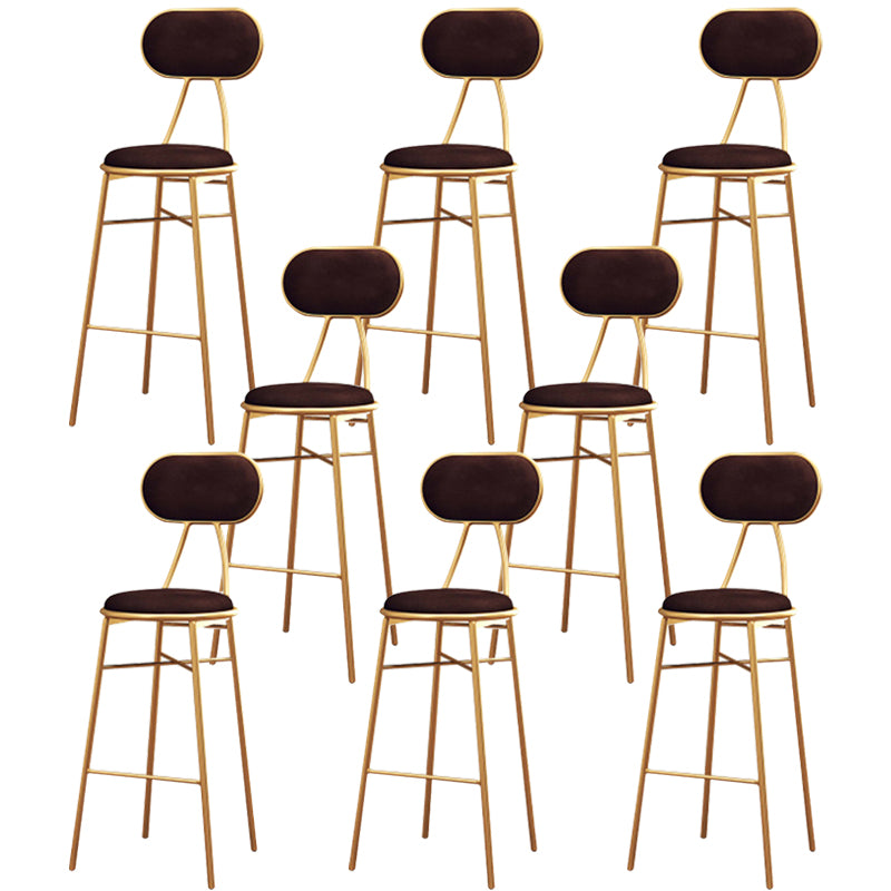 Nordic Low Back Bar-stool Round Seat Counter Bar Stool with Metal Legs