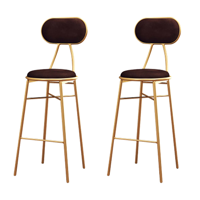 Nordic Low Back Bar-stool Round Seat Counter Bar Stool with Metal Legs