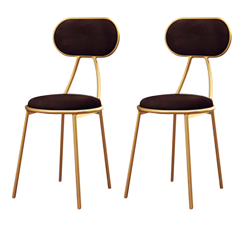 Nordic Low Back Bar-stool Round Seat Counter Bar Stool with Metal Legs