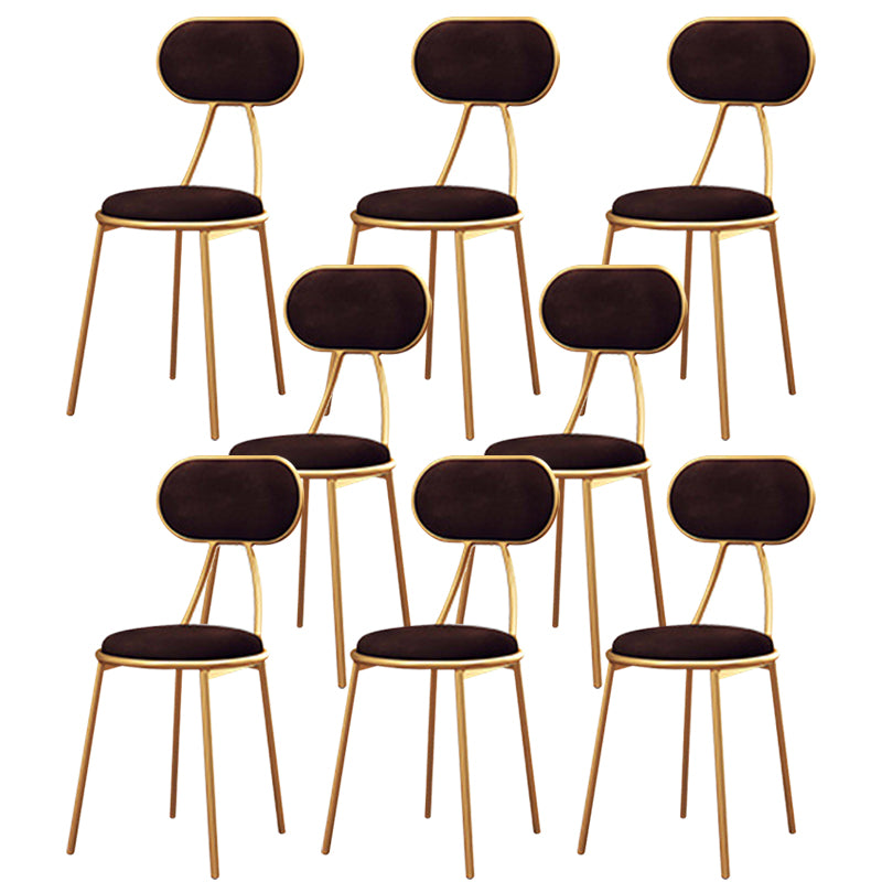 Nordic Low Back Bar-stool Round Seat Counter Bar Stool with Metal Legs