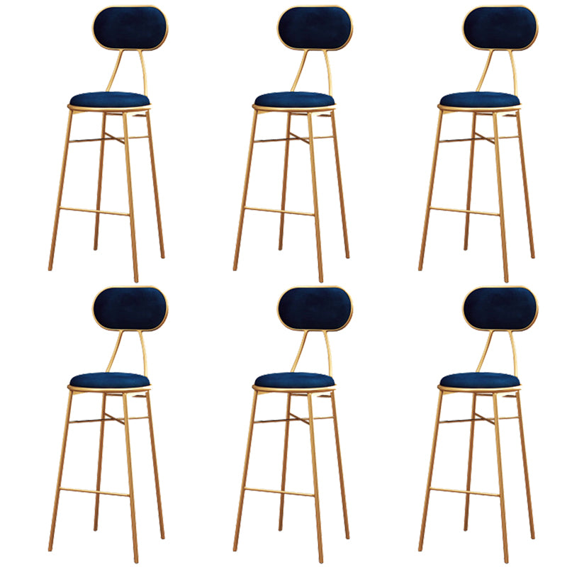 Nordic Low Back Bar-stool Round Seat Counter Bar Stool with Metal Legs