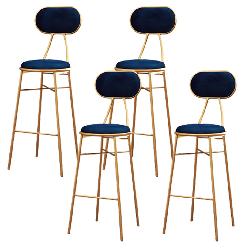 Nordic Low Back Bar-stool Round Seat Counter Bar Stool with Metal Legs