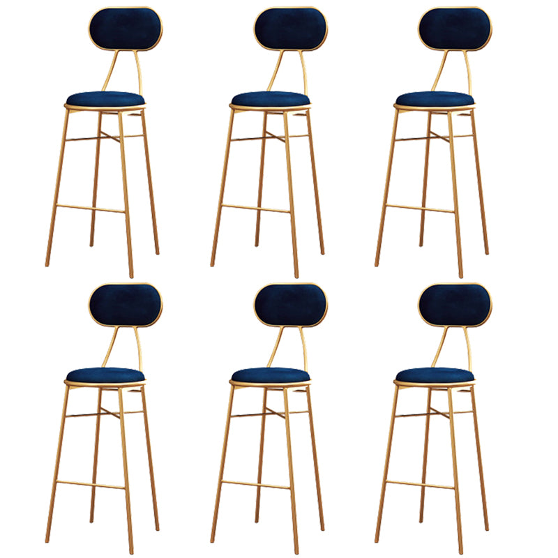 Nordic Low Back Bar-stool Round Seat Counter Bar Stool with Metal Legs