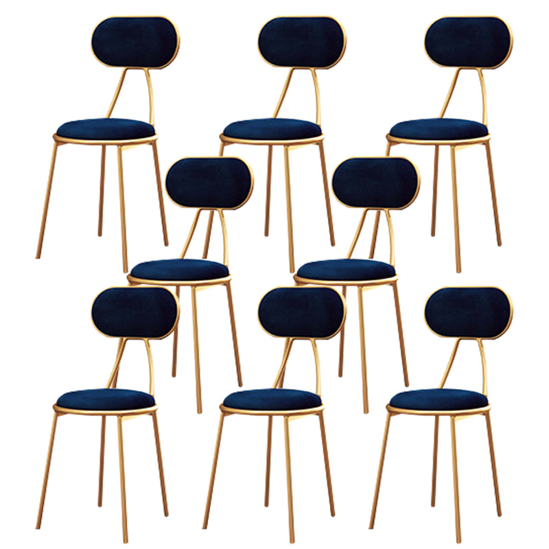 Nordic Low Back Bar-stool Round Seat Counter Bar Stool with Metal Legs