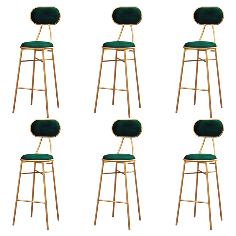 Nordic Low Back Bar-stool Round Seat Counter Bar Stool with Metal Legs