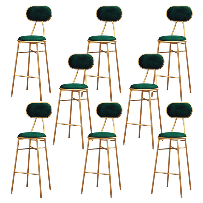 Nordic Low Back Bar-stool Round Seat Counter Bar Stool with Metal Legs