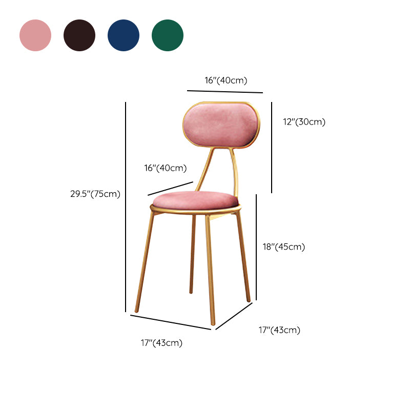 Nordic Low Back Bar-stool Round Seat Counter Bar Stool with Metal Legs