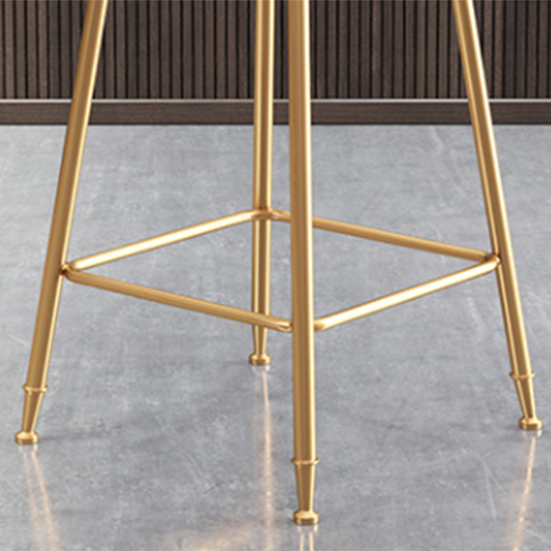 Nordic Style Bar-stool Round Seat Counter Bar Stool with Metal Legs for Home Use