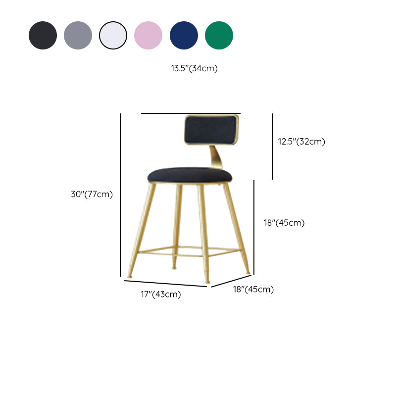 Nordic Style Bar-stool Round Seat Counter Bar Stool with Metal Legs for Home Use