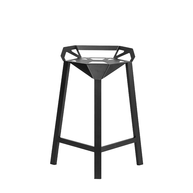 Industrial Low Back Counter Stool Metal Counter Height Stools for Home Use