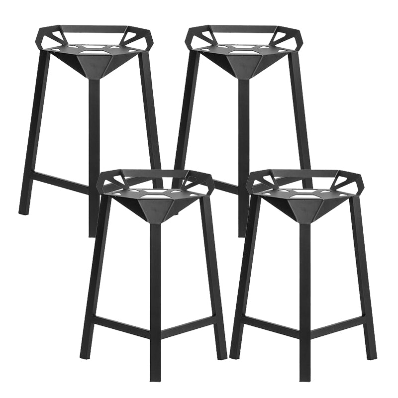 Industrial Low Back Counter Stool Metal Counter Height Stools for Home Use
