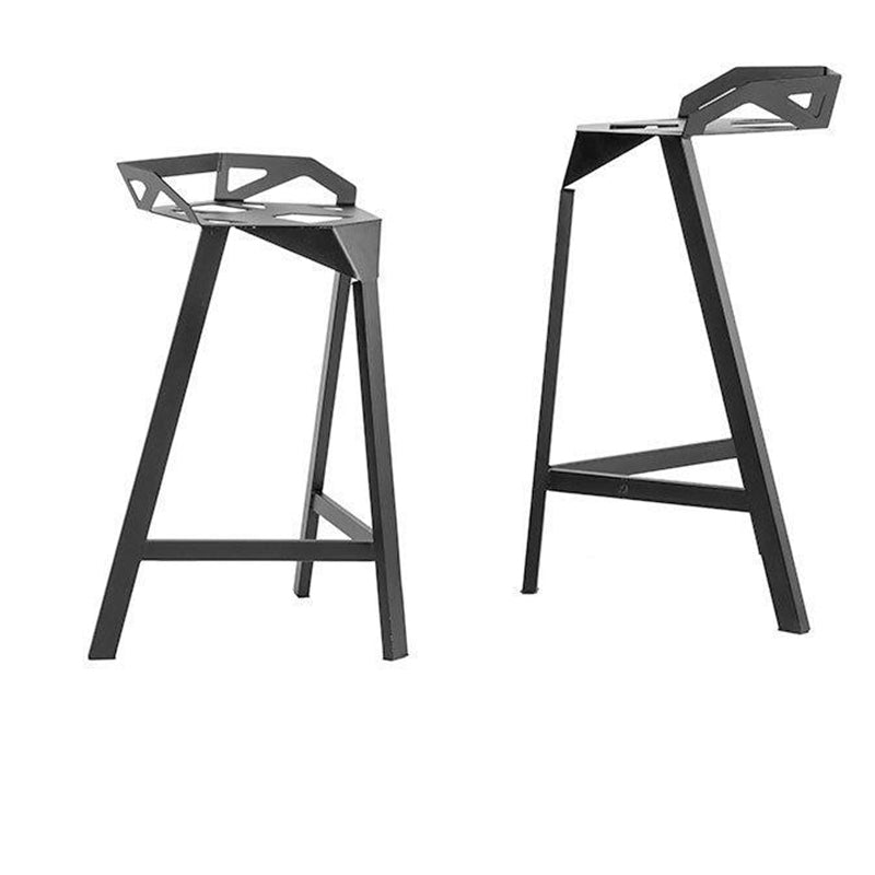 Industrial Low Back Counter Stool Metal Counter Height Stools for Home Use