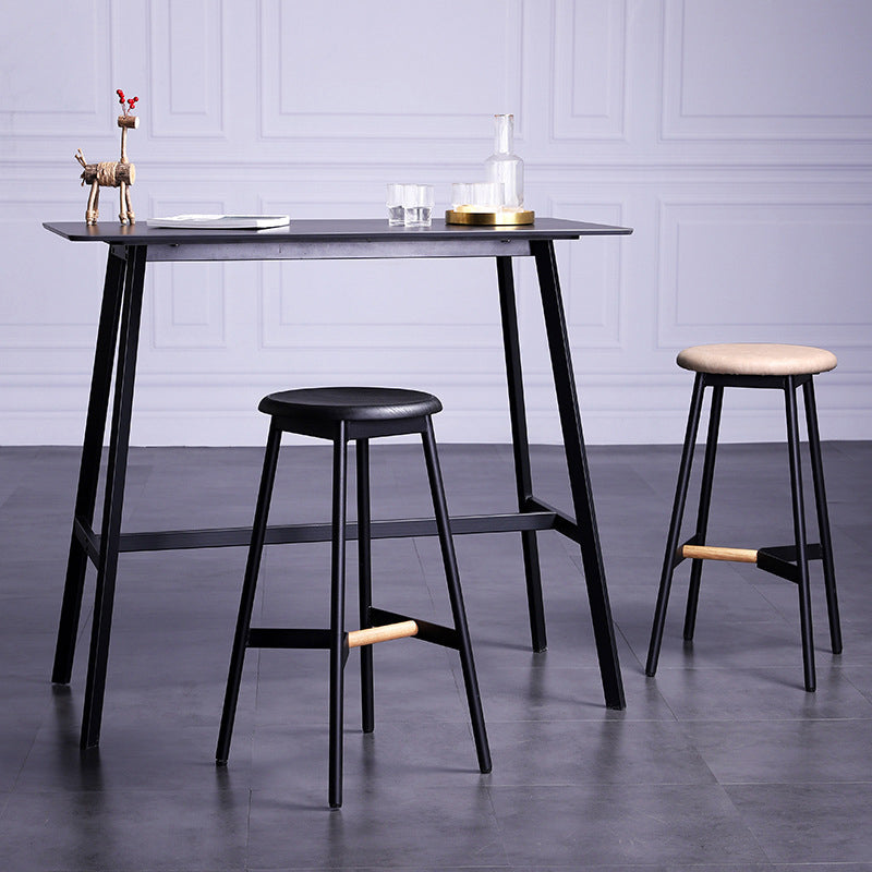 Modern Style Bar-stool Round Seat Counter Bar Stool with Metal Legs for Home