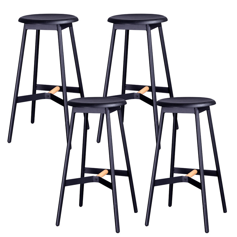 Modern Style Bar-stool Round Seat Counter Bar Stool with Metal Legs for Home