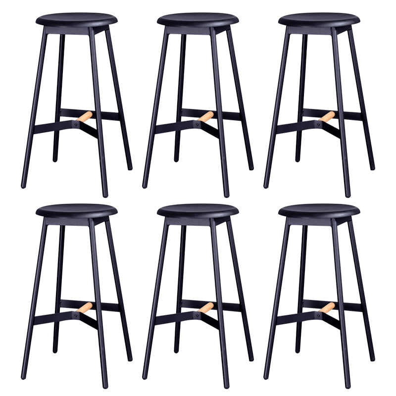 Modern Style Bar-stool Round Seat Counter Bar Stool with Metal Legs for Home