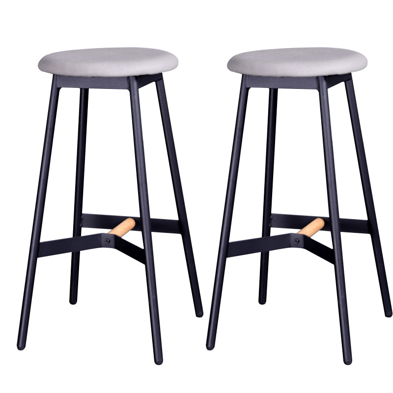 Modern Style Bar-stool Round Seat Counter Bar Stool with Metal Legs for Home