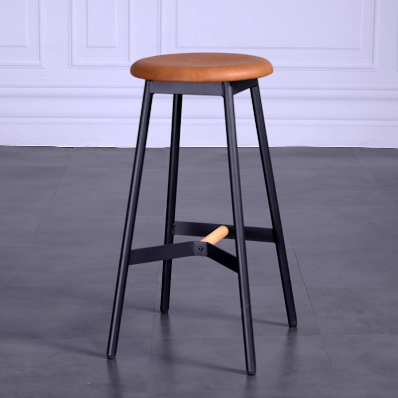 Modern Style Bar-stool Round Seat Counter Bar Stool with Metal Legs for Home