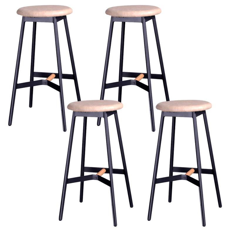 Modern Style Bar-stool Round Seat Counter Bar Stool with Metal Legs for Home
