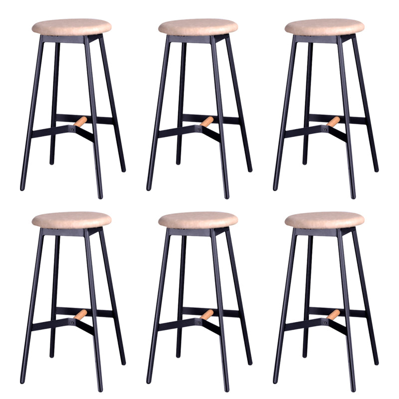Modern Style Bar-stool Round Seat Counter Bar Stool with Metal Legs for Home