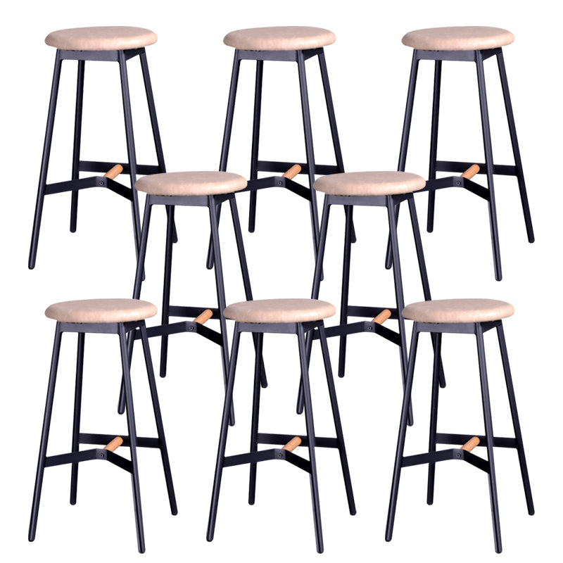 Modern Style Bar-stool Round Seat Counter Bar Stool with Metal Legs for Home