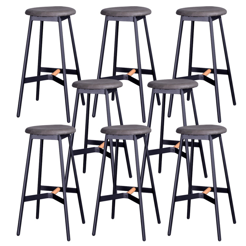 Modern Style Bar-stool Round Seat Counter Bar Stool with Metal Legs for Home