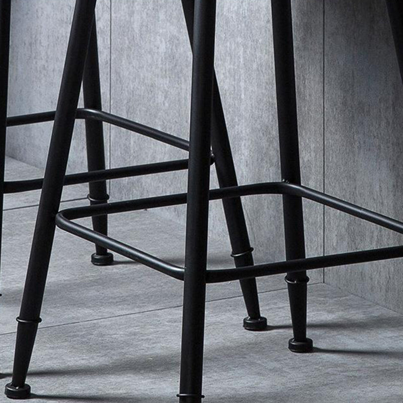 Industrial Solid Wood Counter Stool Metal Counter Height Stools for Home Use